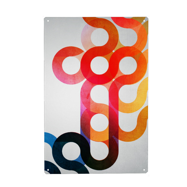 Metall Poster "Molecular Study" artboxONE - Geometrie - Muster,Bunt,Verkettung,Molekular - Blechschild
