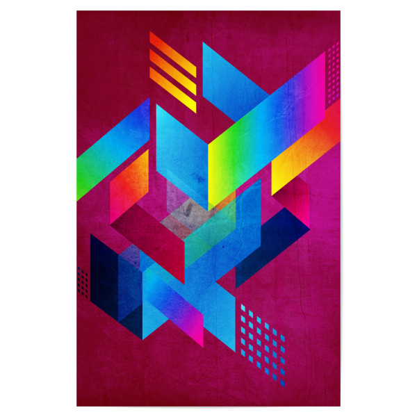 Poster 30x20 cm "80 Clouds" artboxONE - Geometrie - Geometrie,Wirrwarr,Bunt,Chaotisch,Geometrisch,Muster