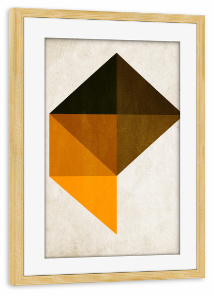 Poster mit Rahmen kiefer "Trapez No 9" artboxONE - Geometrie - Dreieck,Dreiecke,Triangle,Pyramide
