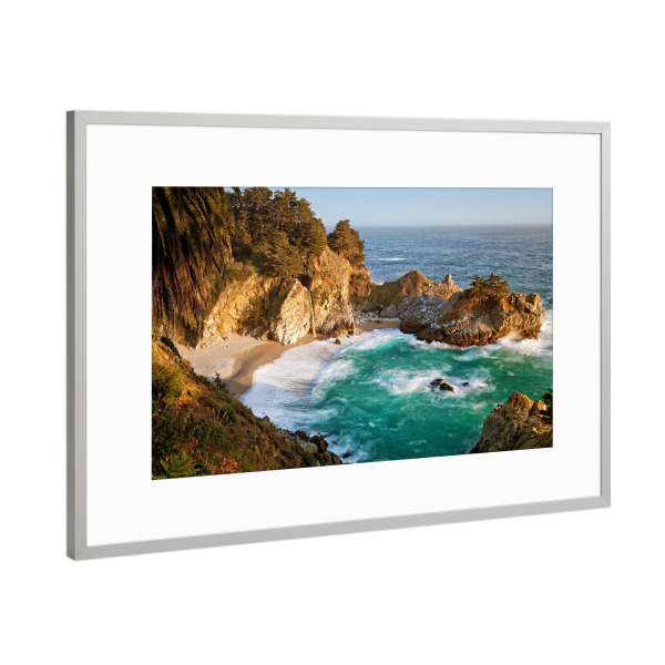 Poster mit Rahmen Silber "California - Big Sur" artboxONE - Natur,Reise,Reise / Strand und Meer