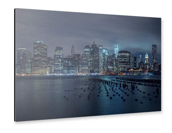 Alu-Dibond "New York by Night" 30x20 cm artboxONE