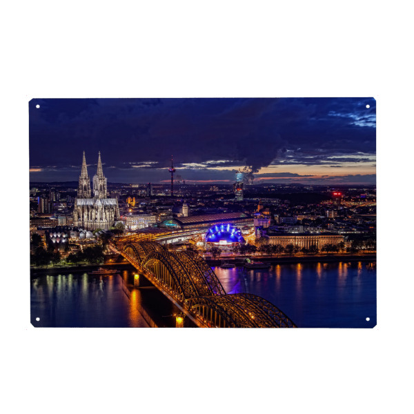 Holzbild "Köln bei Nacht" artboxONE - Städte,Städte / Köln,Reise,Architektur,Reise / Länder