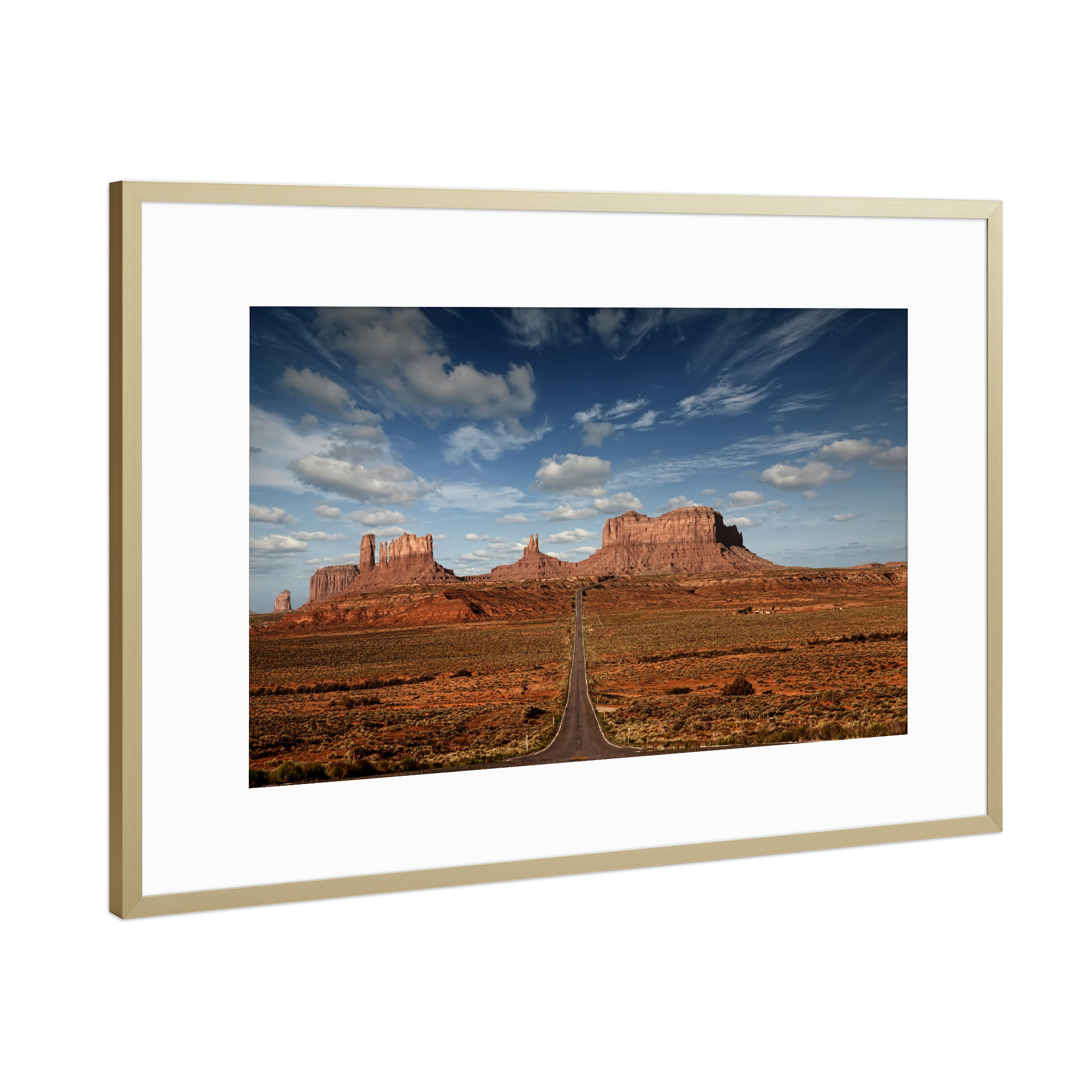 Poster mit Rahmen Gold "Monument Valley" artboxONE - Natur,Reise,Stillleben,Reise / Länder