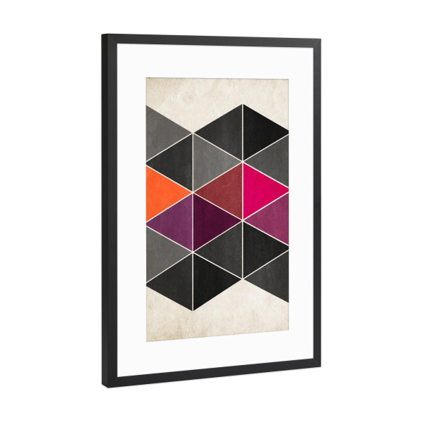 Poster mit Rahmen Schwarz (Metallic) "Schattenspiel" artboxONE - Geometrie - Dreieck,Raute,Geometrie,Welle
