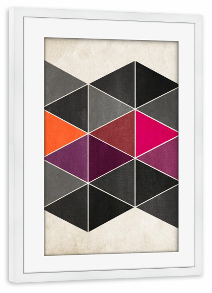 Poster mit Rahmen weiß "Schattenspiel" artboxONE - Geometrie - Dreieck,Raute,Geometrie,Welle