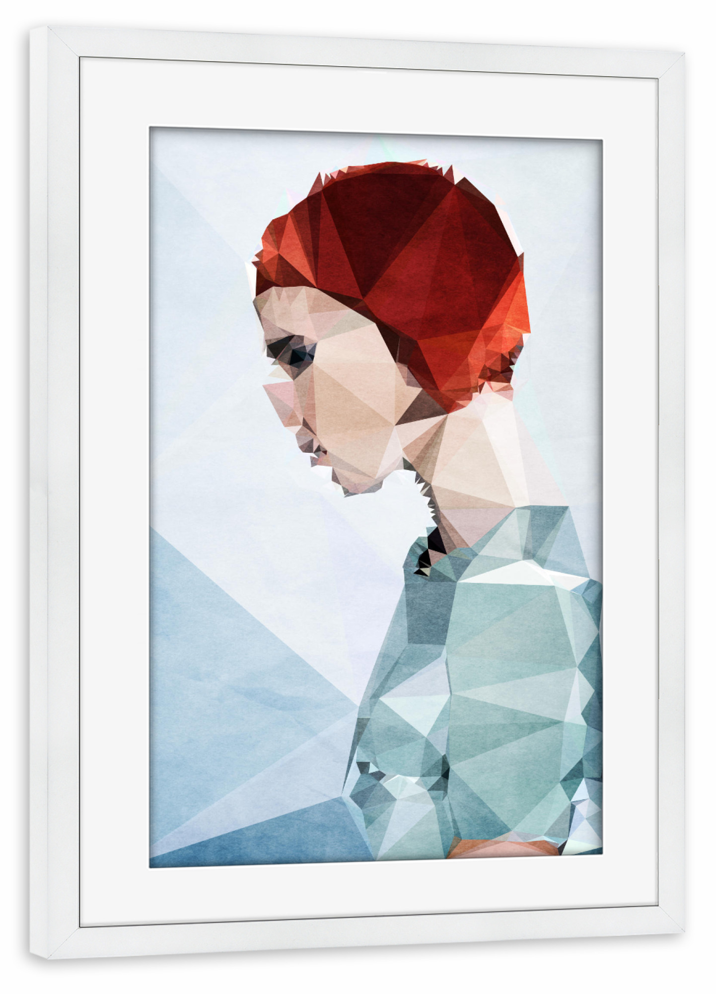 Poster mit Rahmen weiß "Rotkäppchens Traum" artboxONE - Menschen - Frau,Mädchen,Bob