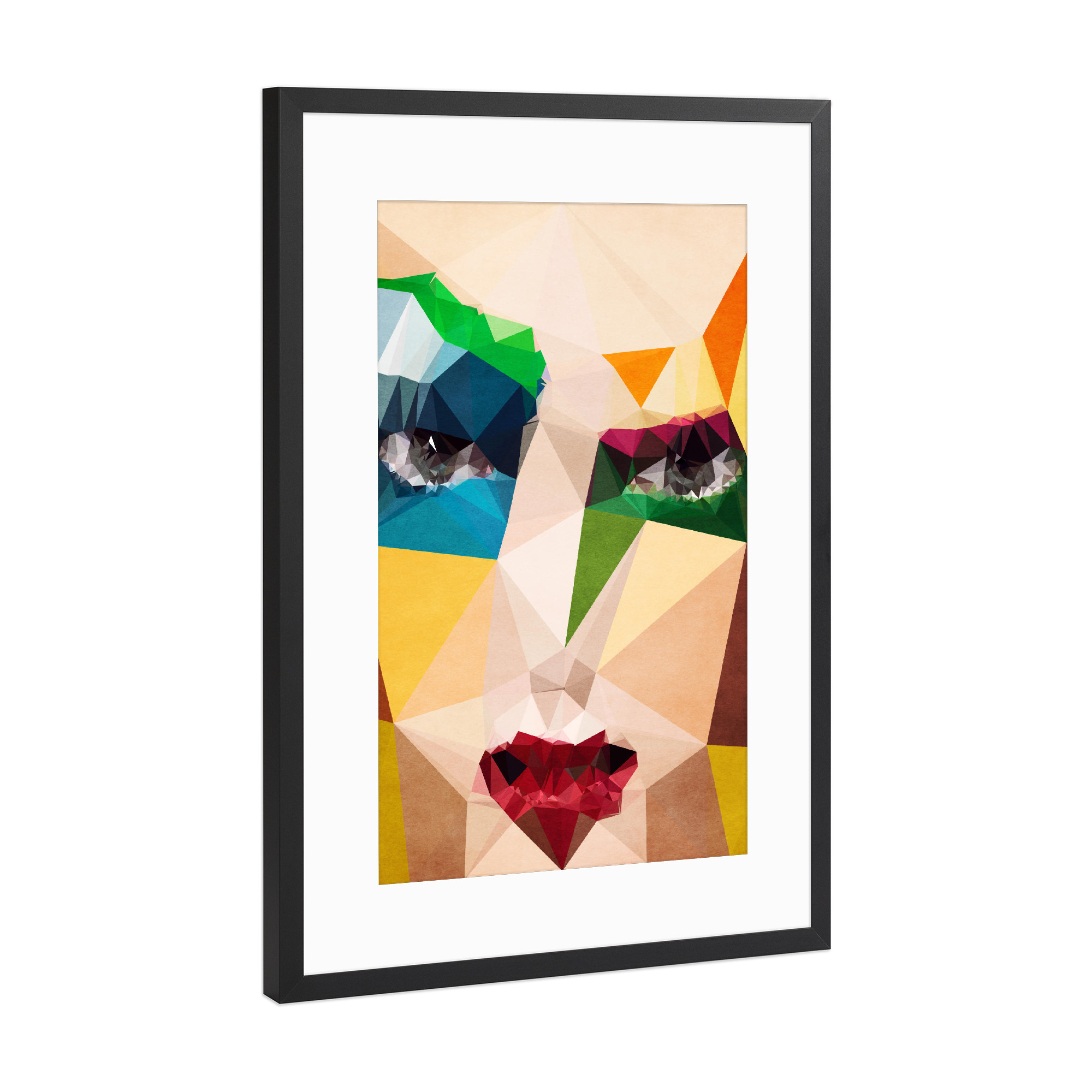 Poster mit Rahmen Schwarz (Metallic) "Mondrian Studie No 4" artboxONE - Abstrakt,Menschen - Frau,Gesicht,Abstrakt