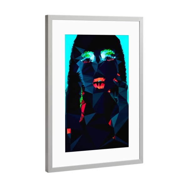 Poster mit Rahmen Silber "Glow in The Dark" artboxONE - Abstrakt,Menschen - Schwarzlicht,Mädchen,Frau,Neonparty,Neonlicht,Neon