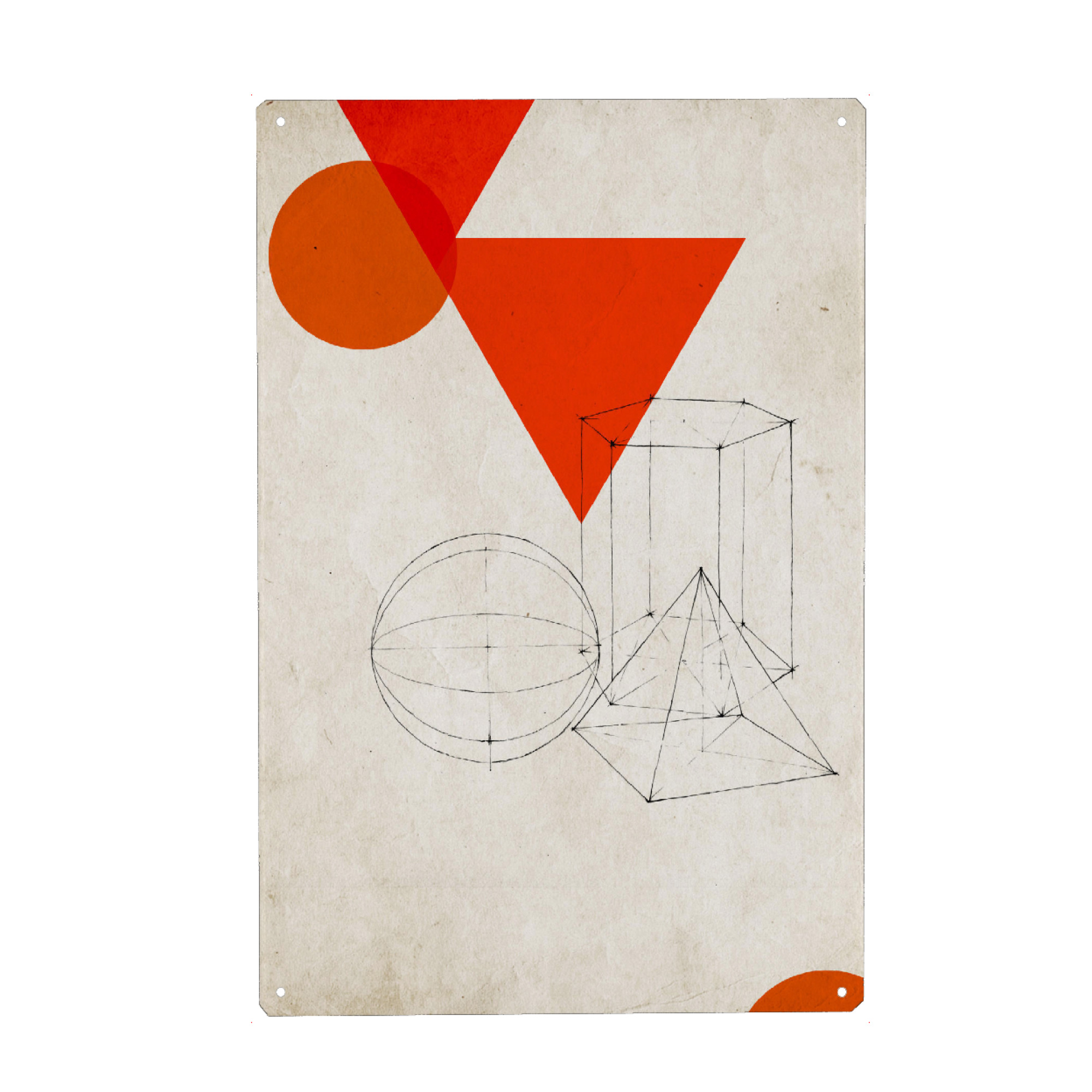 Metall Poster "Dimensionssalat" artboxONE - Geometrie - Dreieck,Kreis,Abstrakt - Blechschild
