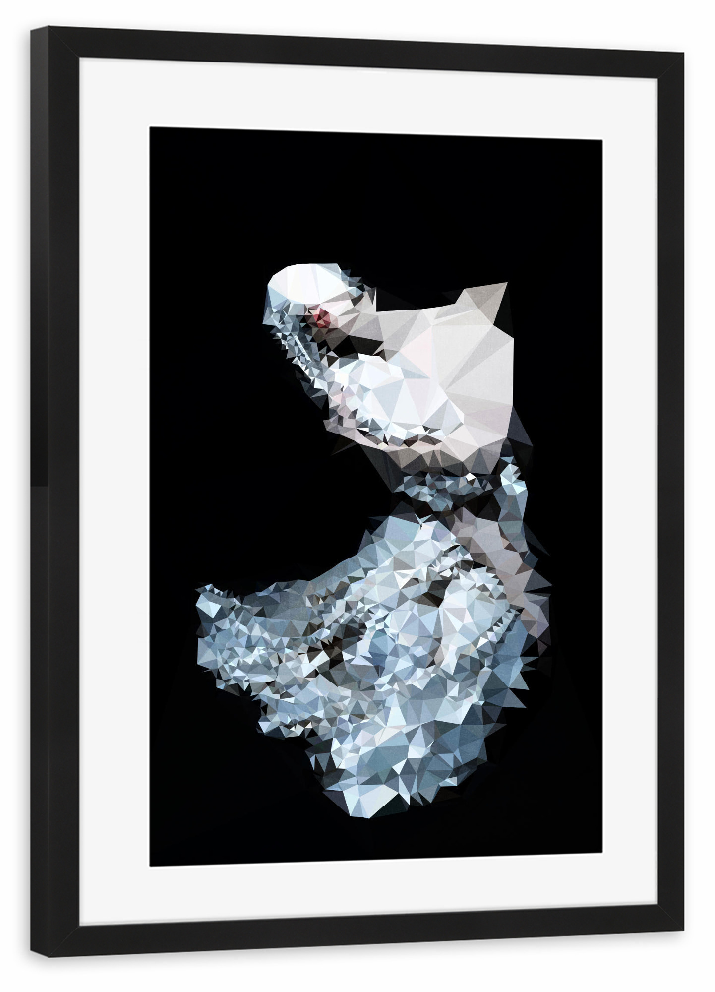 Poster mit Rahmen schwarz "Underwater Love" artboxONE - Abstrakt,Menschen,Schwarzweiß - Mensch,Fee,Fabelwesen