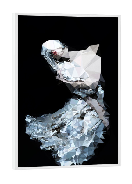 Poster mit weißem Rahmen "Underwater Love" artboxONE - Abstrakt,Menschen,Schwarzweiß - Mensch,Fee,Fabelwesen