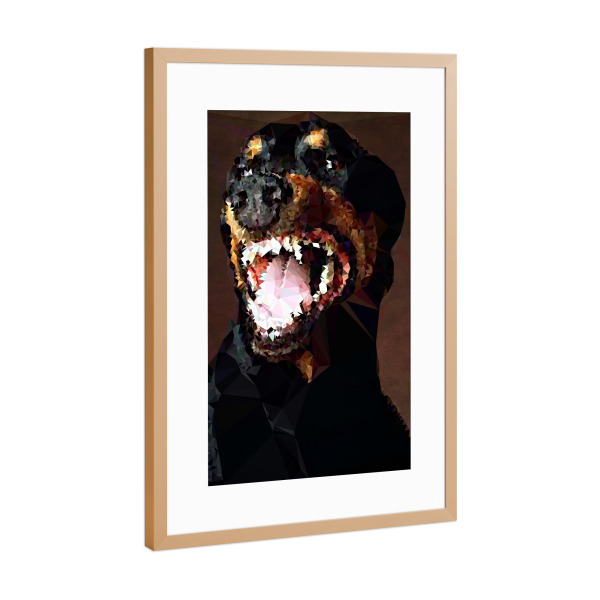 Poster mit Rahmen Kupfer "Titus Tiberius" artboxONE - Tiere,Abstrakt - Hund,Hecheln,Bellen,Boxer