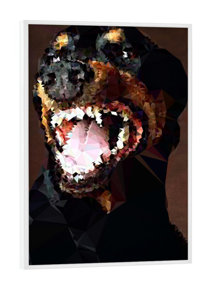 Poster mit weißem Rahmen "Titus Tiberius" artboxONE - Tiere,Abstrakt - Hund,Hecheln,Bellen,Boxer
