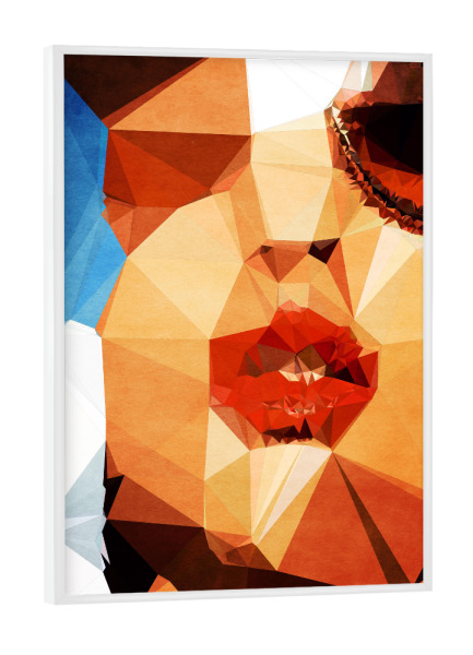 Poster mit weißem Rahmen "The Sky" artboxONE - Abstrakt,Menschen - Frau,Gesicht,Lippen,Lippen,Mund
