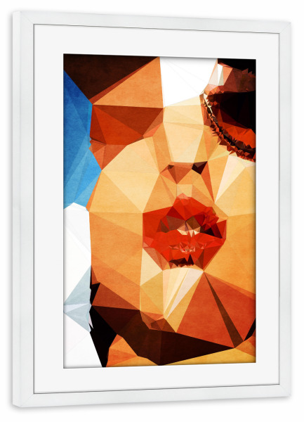 Poster mit Rahmen weiß "The Sky" artboxONE - Abstrakt,Menschen - Frau,Gesicht,Lippen,Lippen,Mund