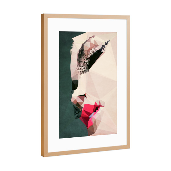 Poster mit Rahmen Kupfer "Strange Thoughts" artboxONE - Abstrakt,Menschen - Frau,Gesicht,Frauenmund,Mund,Lippen,Sexy