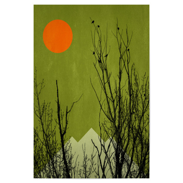 Poster "Schwarzwald" artboxONE - Natur,Geometrie - Berg,Berge,Sträucher,Landschaft,Sonne,Abend