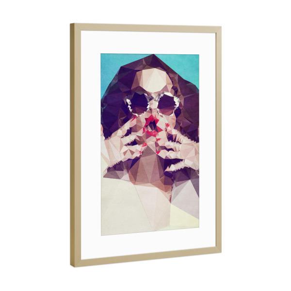Poster mit Rahmen Gold "Ooooooops!" artboxONE - Abstrakt,Menschen - Frau,Sonnenbrille,Sunglasses,Ruf,Ausruf,Hände