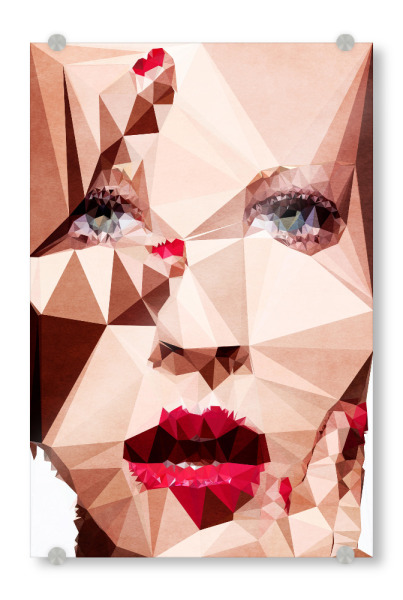 Acrylglasbild "Oooooh My Gosh" artboxONE - Abstrakt,Menschen - Gesicht,Lippen,Frau,Nagellack,Nägel,Rote lippen,Roter mund,Sexy