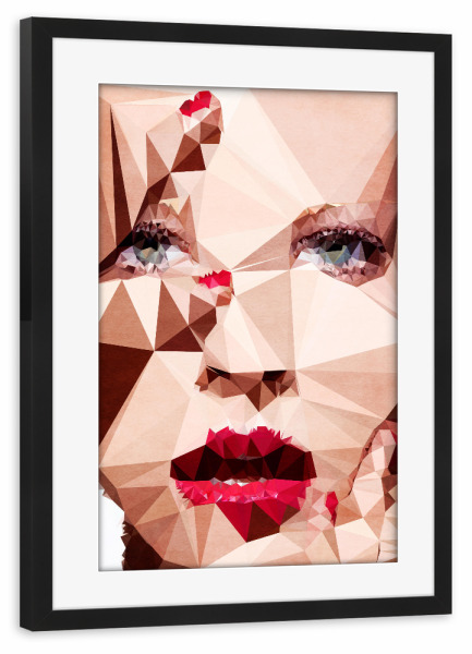 Poster mit Rahmen schwarz "Oooooh My Gosh" artboxONE - Abstrakt,Menschen - Gesicht,Lippen,Frau,Nagellack,Nägel,Rote lippen,Roter mund,Sexy