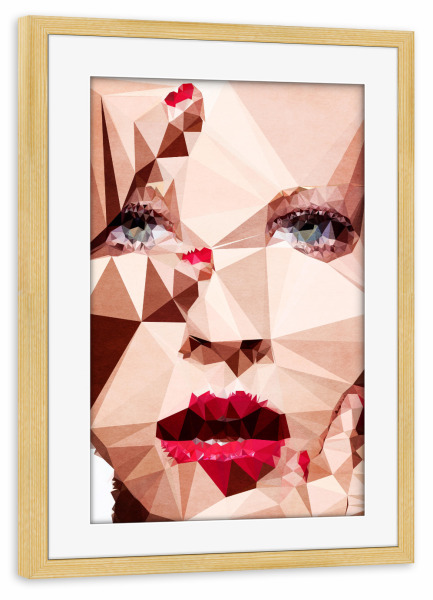 Poster mit Rahmen kiefer "Oooooh My Gosh" artboxONE - Abstrakt,Menschen - Gesicht,Lippen,Frau,Nagellack,Nägel,Rote lippen,Roter mund,Sexy