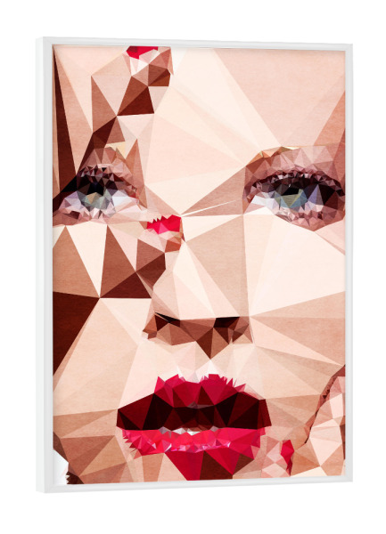 Poster mit weißem Rahmen "Oooooh My Gosh" artboxONE - Abstrakt,Menschen - Gesicht,Lippen,Frau,Nagellack,Nägel,Rote lippen,Roter mund,Sexy
