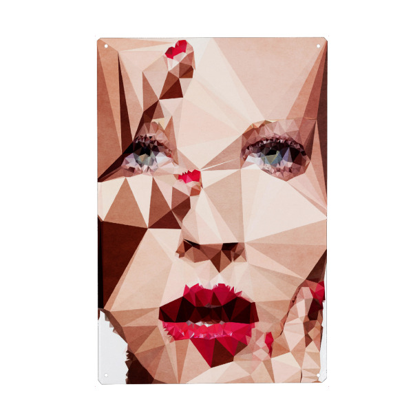 Metall Poster "Oooooh My Gosh" artboxONE - Abstrakt,Menschen - Gesicht,Lippen,Frau,Nagellack,Nägel,Rote lippen,Roter mund,Sexy - Blechschild