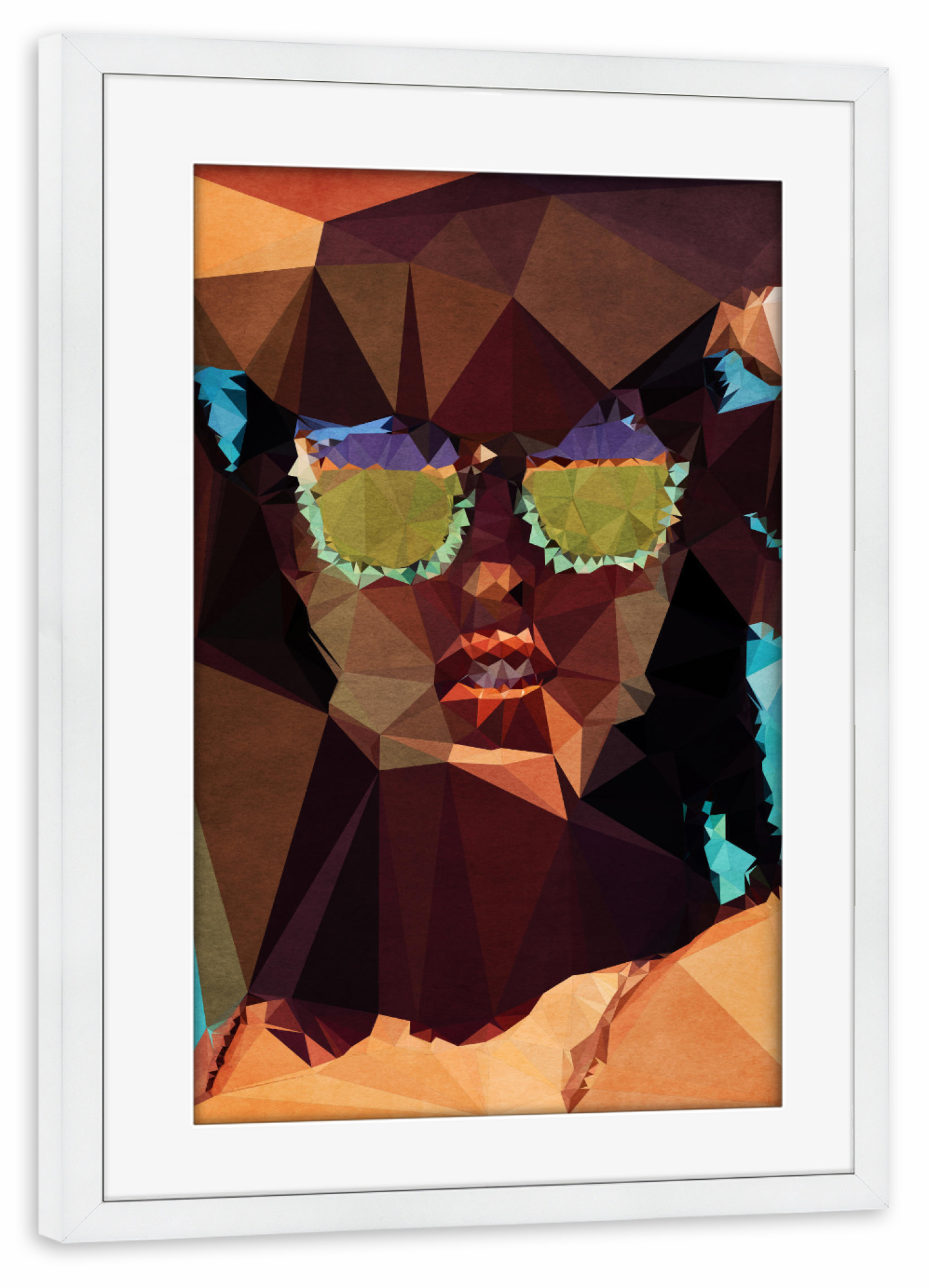 Poster mit Rahmen weiß "My Sunglasses" artboxONE - Abstrakt,Menschen - Frau,Sonnenbrille,Sonnenbrille,Sommer