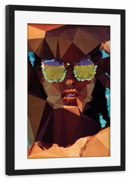 Poster mit Rahmen schwarz "My Sunglasses" artboxONE - Abstrakt,Menschen - Frau,Sonnenbrille,Sonnenbrille,Sommer