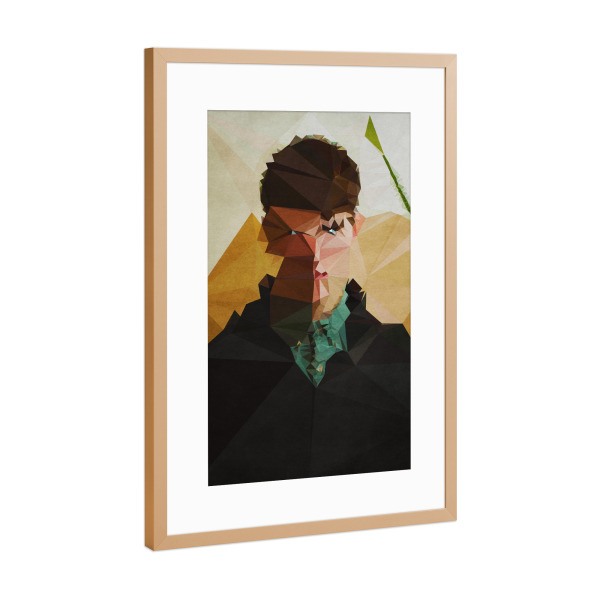 Poster mit Rahmen Kupfer "Grüner Zweig" artboxONE - Abstrakt,Menschen - Junge,Boy,Mann,Zweig,Ast