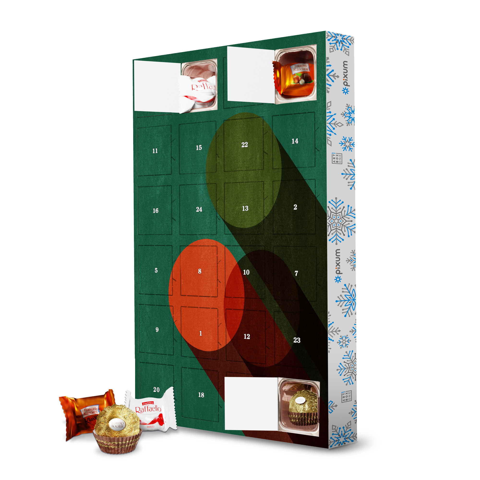 Adventskalender mit Ferrero Pralinen Dreier artboxONE Adventskalender Abstrakt