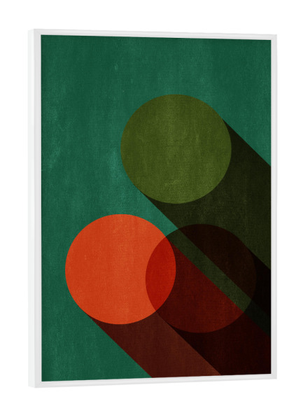 Poster mit weißem Rahmen "Dreier" artboxONE - Abstrakt,Geometrie - Rohre,Rund,Kreise,Abstrakt,Minimalistisch