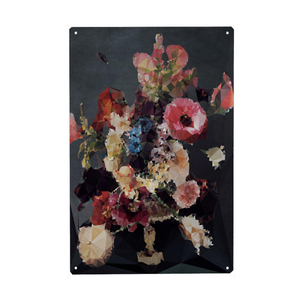 Metall Poster "Bukett" artboxONE - Floral,Abstrakt - Blumen,Blumenstrauss,Bouguet - Blechschild