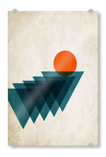 Acrylglasbild "Apfelsine" artboxONE - Abstrakt,Geometrie - Geometrisch,Dreiecke,Tannenbaum,Orange