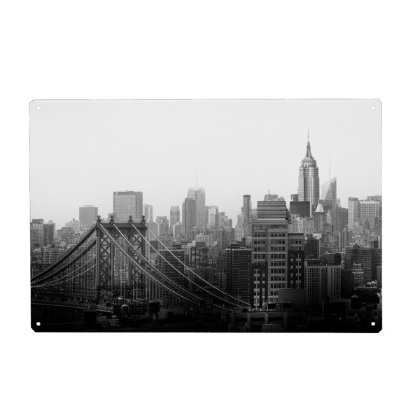Metall Poster "Manhattan in Black and White" artboxONE - Städte,Städte / New York,Reise,Schwarzweiß,Architektur