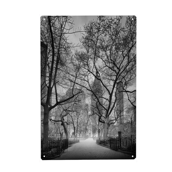 Metall Poster "Madison Square Park" artboxONE - Städte,Städte / New York,Schwarzweiß,Architektur,Streetart