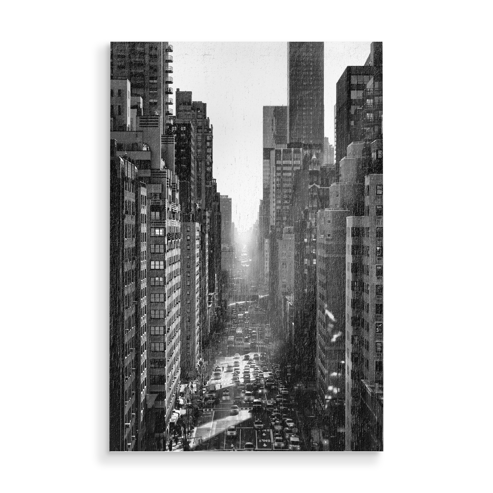 Holzbild "Downtown" artboxONE - Städte,Städte / New York,Reise,Schwarzweiß,Architektur,Streetart - Ny,Nyc,Manhattan,New york,Usa