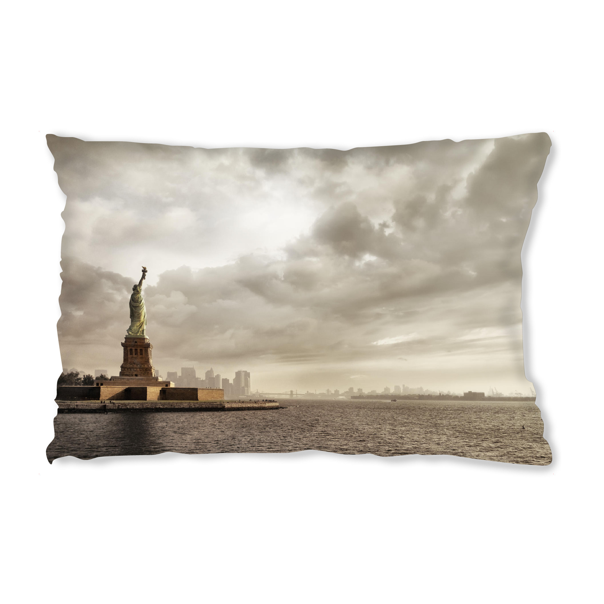 Design-Kissen "The Lady Lightens The Sky" artboxONE - Städte,Städte / New York,Natur,Reise,Architektur