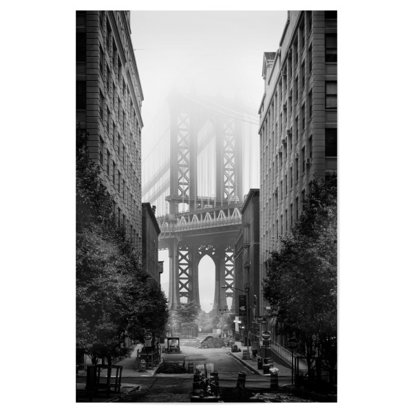 Poster 30x20 cm "Manhattan Bridge" artboxONE - Städte,Städte / New York,Reise,Schwarzweiß,Architektur,Reise / Länder