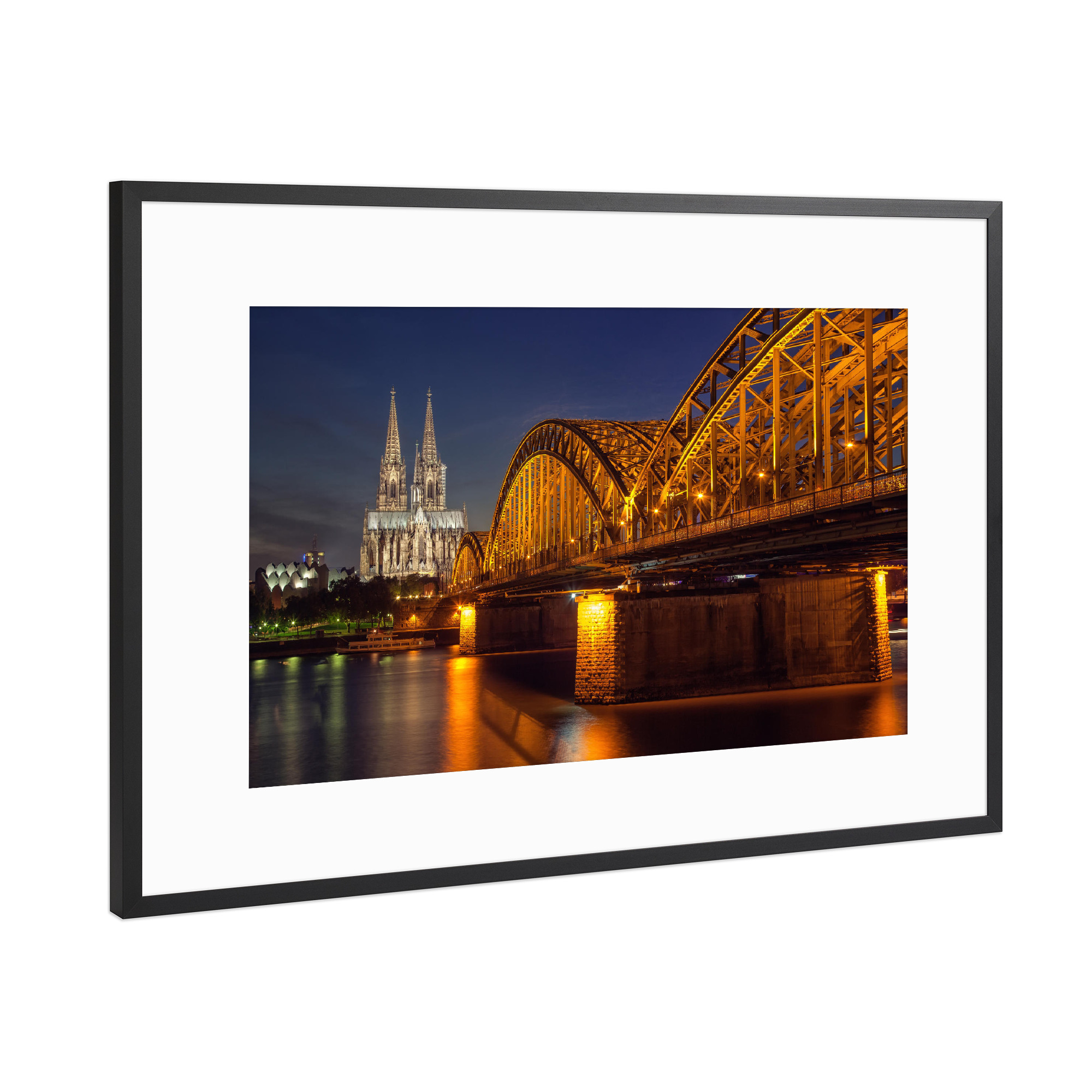 Poster mit Rahmen Schwarz (Metallic) "Köln 2" artboxONE - Städte,Reise,Architektur,Reise / Länder - Köln,Dom,Brücke,Deutschland,Nrw,Heimat,Rhein,Fluß