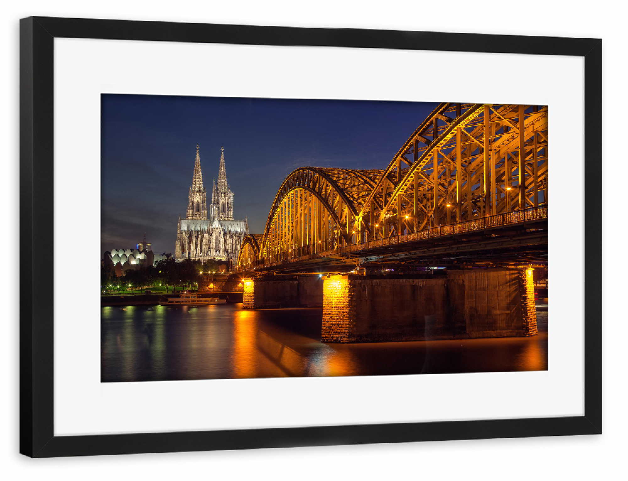 Poster mit Rahmen schwarz "Köln 2" artboxONE - Städte,Reise,Architektur,Reise / Länder - Köln,Dom,Brücke,Deutschland,Nrw,Heimat,Rhein,Fluß