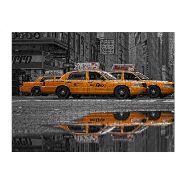 Puzzle Ravensburger "NYC Taxi" artboxONE - Reise,Schwarzweiß,Architektur,Automobile,Reise / Länder