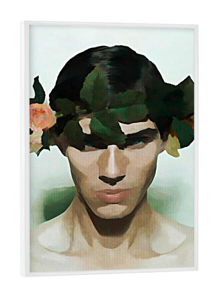 Poster mit weißem Rahmen "Flower Power" artboxONE - Floral,Abstrakt,Menschen,Geometrie - Porträt,Blumen,Beschaffenheit