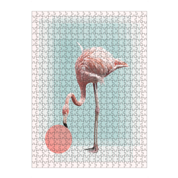 artboxONE Puzzle "Flamingo Playing with a Ball" artboxONE - Tiere - Linien,Flamingo,Ball,Vogel - Bild linien