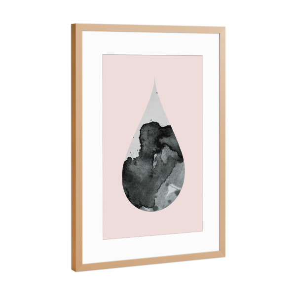 Poster mit Rahmen Kupfer "Drop No. 15" artboxONE - Abstrakt - Wasserfarben,Tropfen,Muster,Serenity