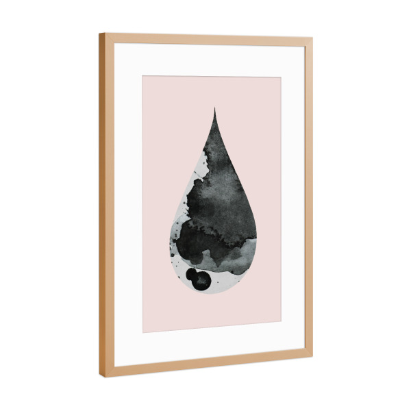 Poster mit Rahmen Kupfer "Drop No. 12" artboxONE - Abstrakt - Wasserfarben,Tropfen,Muster,Serenity