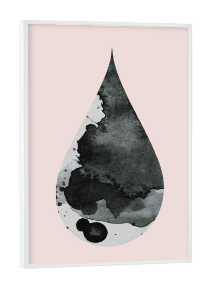 Poster mit weißem Rahmen "Drop No. 12" artboxONE - Abstrakt - Wasserfarben,Tropfen,Muster,Serenity