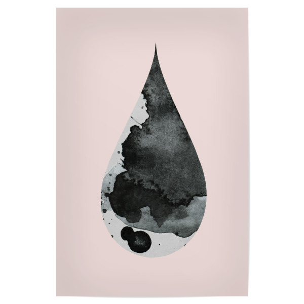 Poster 30x20 cm "Drop No. 12" artboxONE - Abstrakt - Wasserfarben,Tropfen,Muster,Serenity