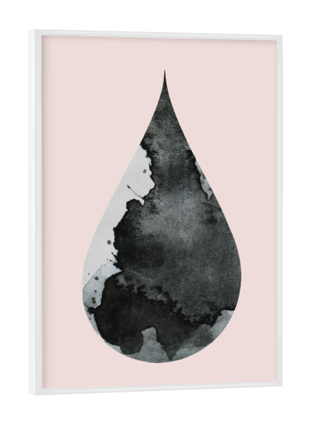 Poster mit weißem Rahmen "Drop No. 4" artboxONE - Abstrakt - Typografie,Watercolor,Spruch,Wildness,Lettering,Wasser