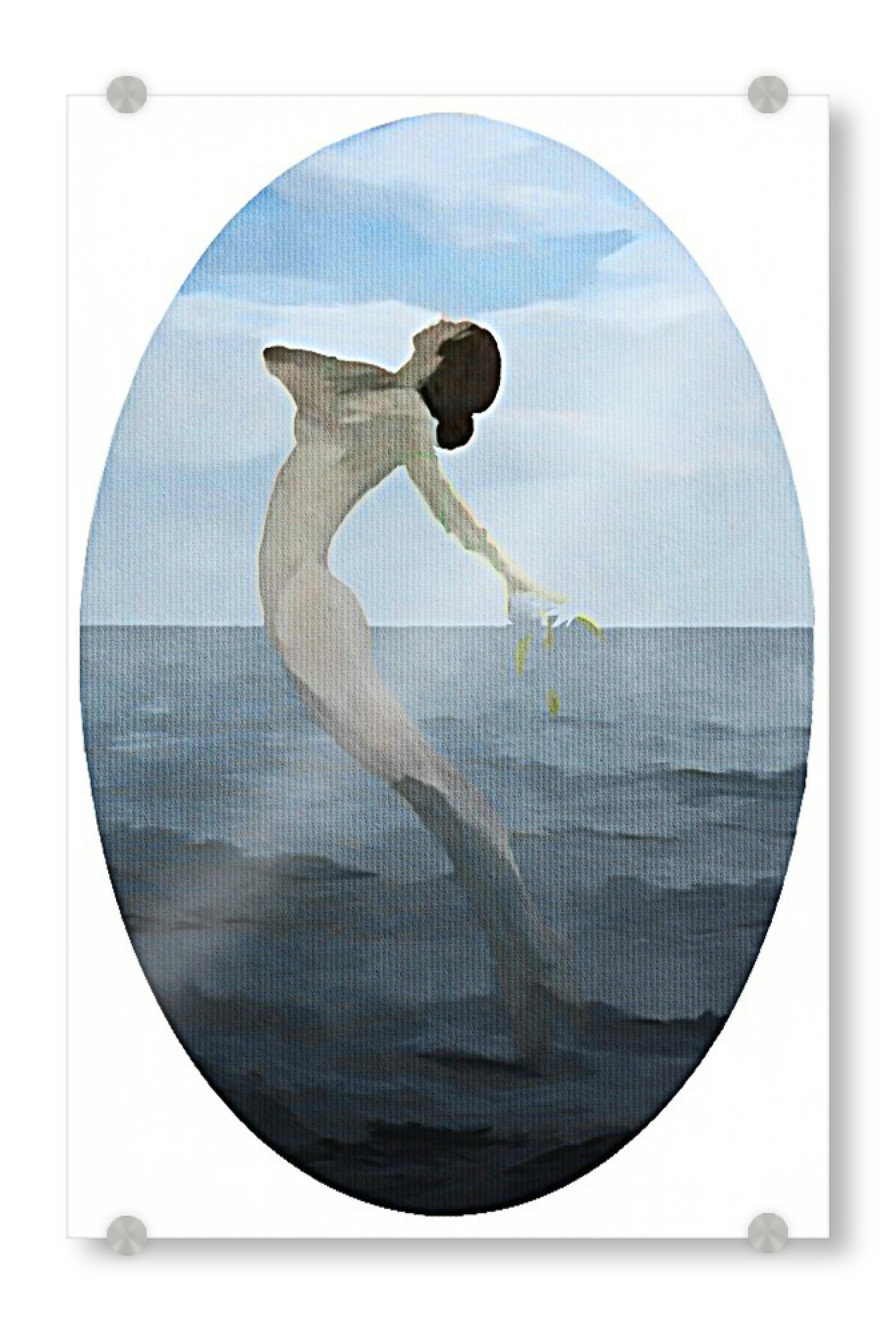 Acrylglasbild "Dancing Mermaid" artboxONE - Abstrakt,Geometrie,Unterwasser - Wasser,Frau,Schwimmen,Meer,Kreis,Entsprungen